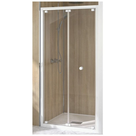 Kinedo – Porte de douche pliante 80 cm – Hauteur 190 cm – Verre de sécurité – Accès avec seuil – Réglage faux-aplomb 2,5 cm – PA1561BTN (1/3)