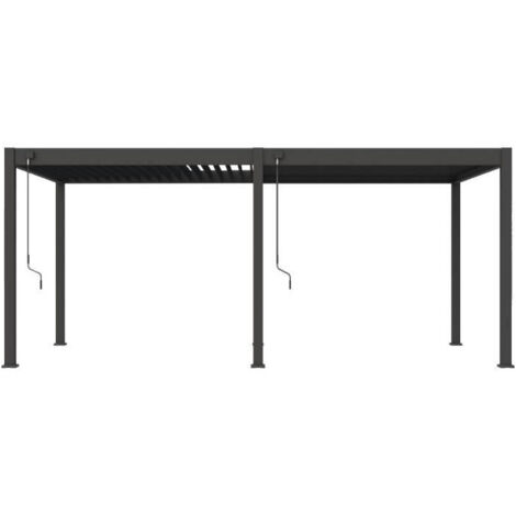 Ombrea – Pergola bioclimatique autoportante 3x6M – Aluminium anthracite – Lames orientables jusqu'à 135° – Drainage intégré (1/5)