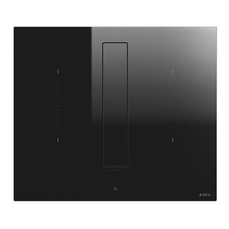 Elica – Plaque à induction aspirante 4 feux – Dimensions 60 x 51,5 cm – Système d'aspiration intégré – Design noir moderne