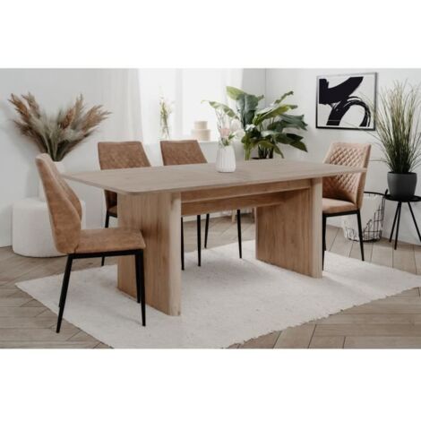 Table extensible - SAI - Rectangulaire - 10 personnes - 160/200 x 75 x 90 cm - Jackson Hickory