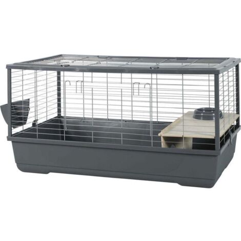 Cage rongeur - Zolux - Néolife Connect - Pour lapin et cochon d'inde - 101.5 x 54 x 51 cm - Gris