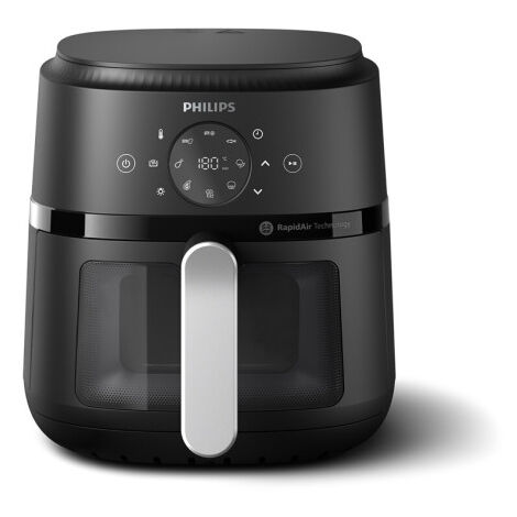 Philips – Friteuse sans huile 4,2 L – Puissance 1500 W – 13 programmes de cuisson – Design noir et argent – Compatible lave-vaisselle - NA221 (1/10)