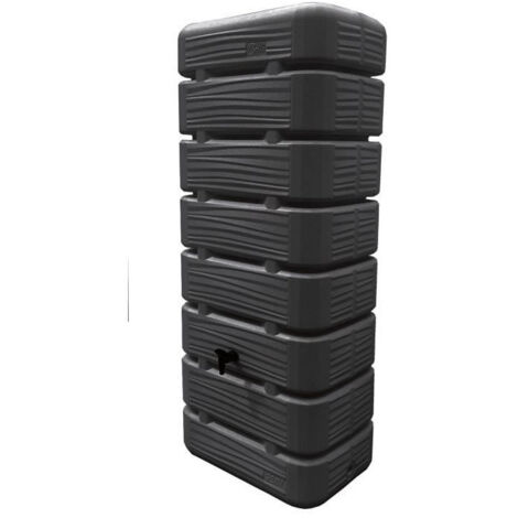 Belli – Récupérateur d'eau de pluie 320 litres – Cuve en anthracite – Fixation au sol – Design moderne pour gestion optimale de l'eau