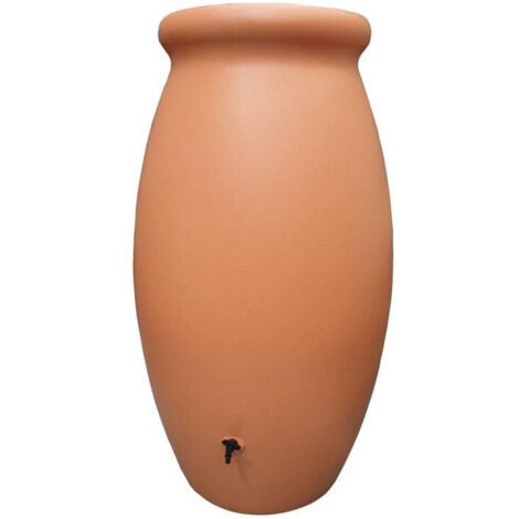 Belli – Récupérateur d'eau de pluie 500L en polyéthylène – Couleur terre cuite – Couvercle et robinet inclus – Installation facile près d'une gouttière (1/5)