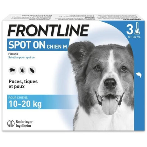 Frontline Antiparasitaire Chiens 10-20 kg 3 Pipettes Spot-on