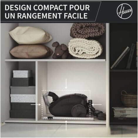HOOVER HE1 - Aspirateur Traineau avec sac Compact et Puissant - Grande Capacité 2,5L- Haute-performance sur Sols Durs et Moquet