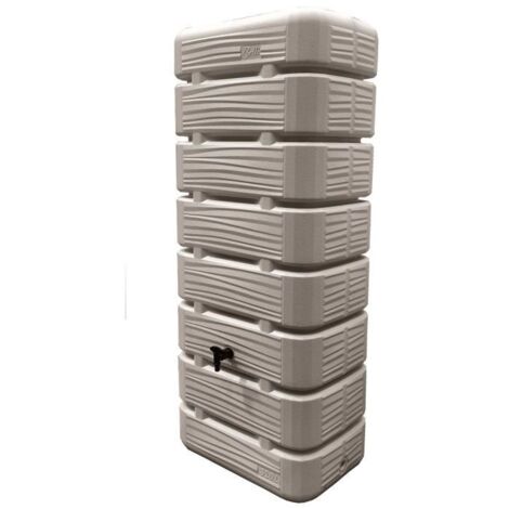 Belli – Récupérateur d'eau de pluie 320L – Polyéthylène haute résistance – Couleur grege – Couvercle et robinet intégrés – Kit de raccordement inclus