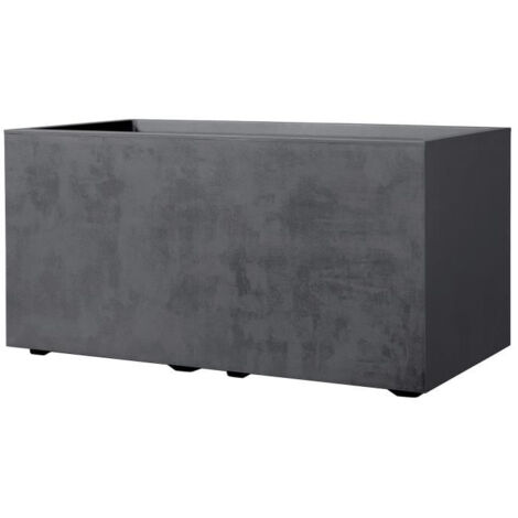Jardinière muret Millennium R 78,5x39xH39,1 cm – Anthracite – Réserve d'eau – Injectée recyclée et recyclable – Résistante au gel et aux UV – Deroma
