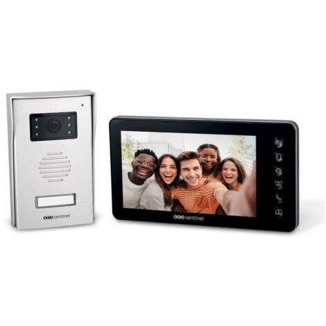 Scs Sentinel – Interphone vidéo filaire 2 fils – Écran 7 pouces couleur – Vision nocturne – Portée 100 m – Indice IP44 – Gâche et portail à distance