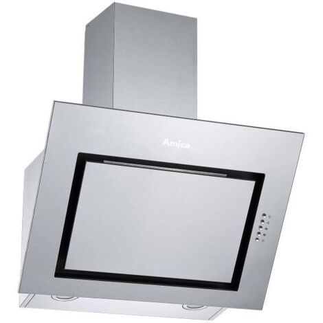 Hotte décorative inclinée 90 cm AH4419 – Inox – 445 m³/h – 3 vitesses – Éclairage LED – Montée murale – Amica