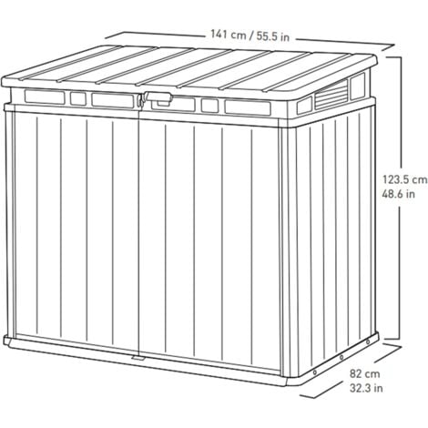 Coffre de jardin en résine KETER Brossium - 1150L - Gris