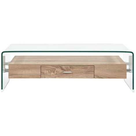 Table basse Clair 98x45x31 cm Verre trempé