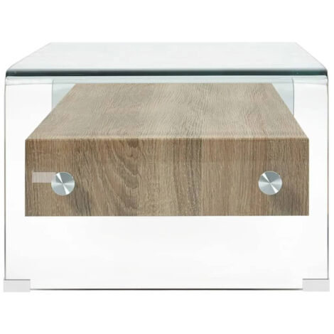 Table basse Clair 98x45x31 cm Verre trempé