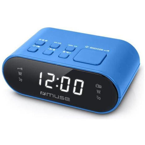Radio-réveil numérique Muse M-10 BL bleu LED 24h FM PLL double alarme (1/5)