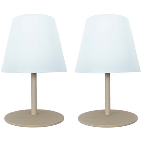 Set de 2 lampes de table sans fil - LUMISKY - TWINS - Cream - H16 cm - LED (1/4)