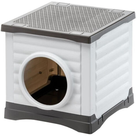 Niche - FERPLAST - PETVILLA 50 - 38,5 x 43 x 38,5 cm - Blanc / Gris (1/5)