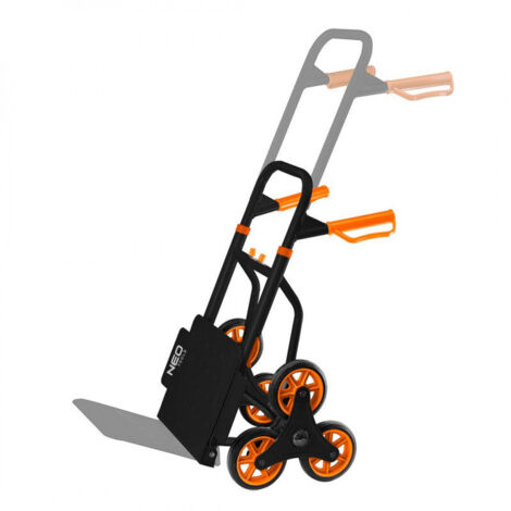 Chariot de transport pliable pour escaliers – Capacité 150 kg – 6 roues triples pour maniabilité – Poignée télescopique réglable – NEO (1/5)