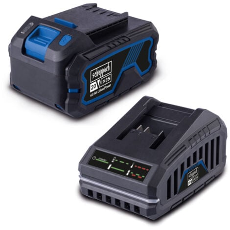Scheppach Starter-KIT IXES 20V - SBSK4.0 - Li-ion - Batterie et Chargeur 4.0 Ah - Temps de charge rapide - Témoin lumineux