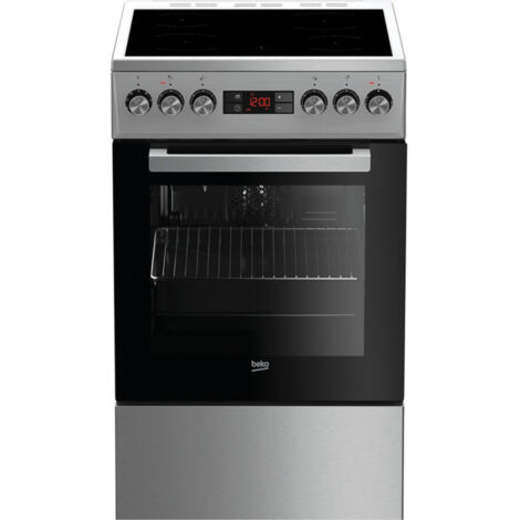 Beko – Cuisinière vitrocéramique 4 foyers – Classe énergétique A – Volume 55L – Inox – Type de plaque vitrocéramique