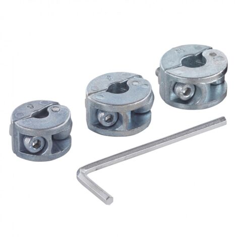 Wolfcraft – Lot de 3 butées de profondeur pour perceuse – Acier pour bois – Diamètres 6, 8 et 10 mm – Réglage précis au millimètre (1/10)