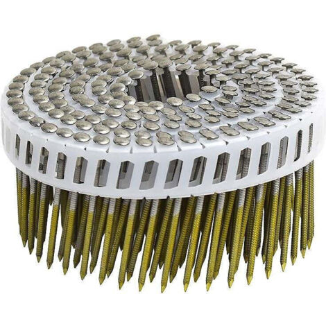 5250 Pointes bombée inox A4 55 x 2.3 mm NORFIX NFX11431 annelé 16° en rouleau liaison plastique