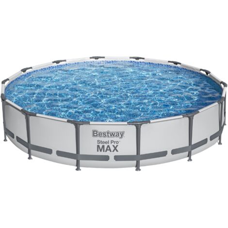 Bestway – Piscine tubulaire ronde 4,27 m x 0,84 m – Volume 10 220 L – Débit filtration 2 006 L/h – Liner Duraplus épaisseur 50/100 (1/6)