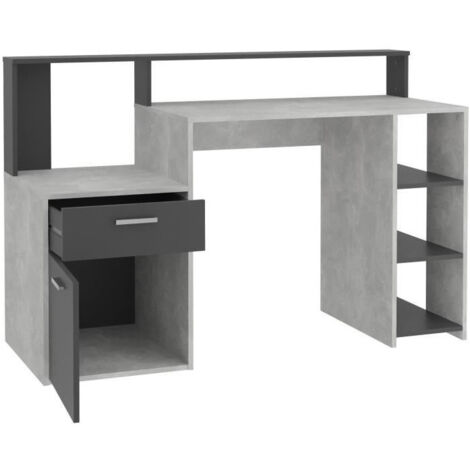 fmd Bureau BOLTON gris béton antracite 138 5x91 6 cm (1/4)