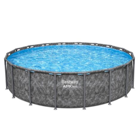 Bestway Piscine hors sol tubulaire ronde Bestway APX 365 549 x 132 cm gris foncé (1/10)