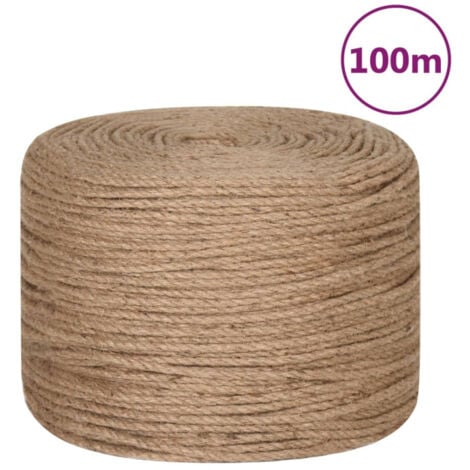 Corde de jute 100 m de long 4 mm d'épaisseur