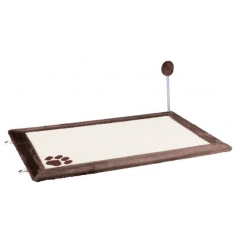Tapis griffoir avec jouet - TRIXIE - Tapis en sisal / Peluche - 70 x 45 cm - Naturel / Brun (1/5)