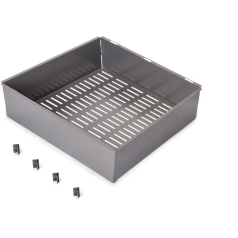 Emuca 7139452 Panier métallique pour armoires et dressings Quartz, 440 (M60), Acier, Titane