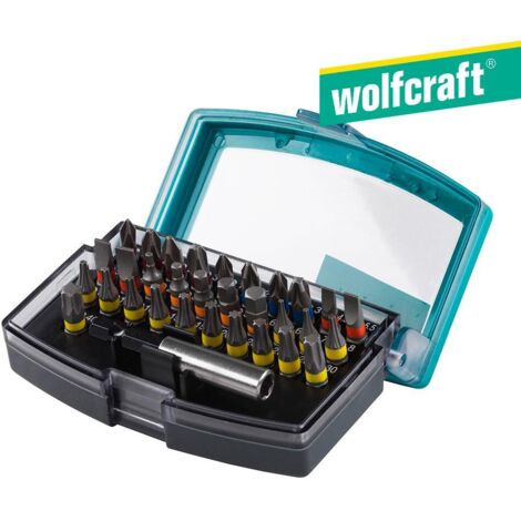 Wolfcraft – Coffret d'embouts de vissage 2975000 – 32 pièces avec porte-embout magnétique – Acier S2 pour vissage précis – Compatible perceuses (1/3)