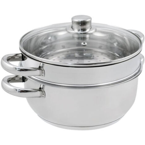 Baumalu Combiné vapeur gris 24 cm acier inoxydable