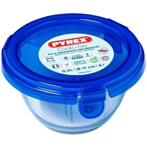 Boîte ronde avec couvercle - PYREX - 1451032 - 11 cm-200 ml - Cook & Go - Base en verre borosilicate (1/5)