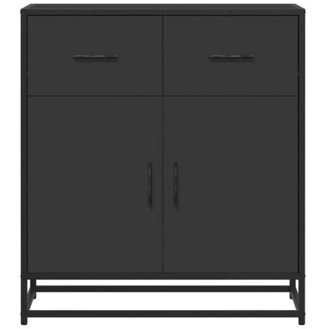 Buffet noir 68x35x76 cm bois d'ingénierie vidaXL