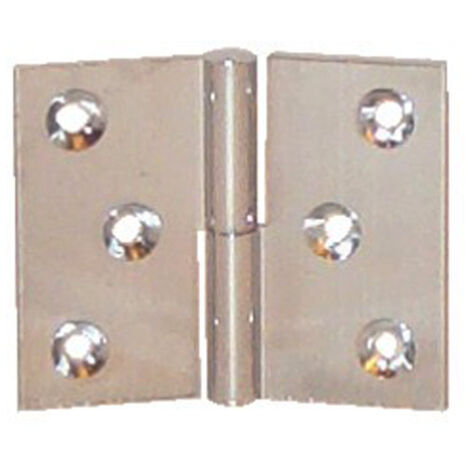 Paumelle laiton chromé 40x50mm droite nœud de 6mm axe acier - PO4150S03