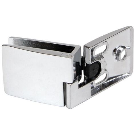 Emuca – Paire de charnières pour porte en verre 1205011 – Chromées – Épaisseur 4 à 5mm – Charge maximale élevée – Mécanisme à ressort