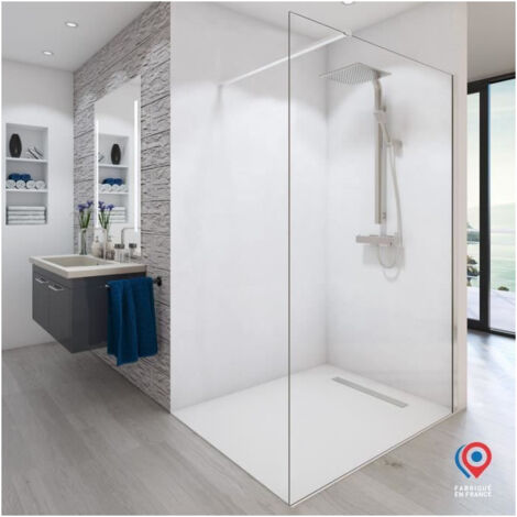 Paroi de douche - AURYS - BALEARES - Verre Timesless clair 6 mm - L.198 x l.100 cm (1/4)