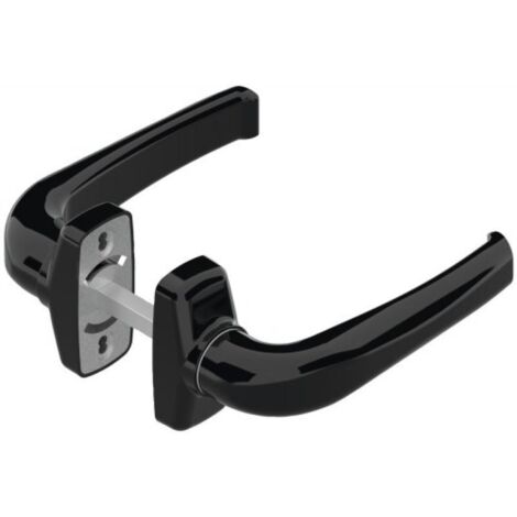 Béquille double coulissante en aluminium noir RAL9005 – Pour portes en métal – Entraxe 43-50mm – DS8000013 (1/5)