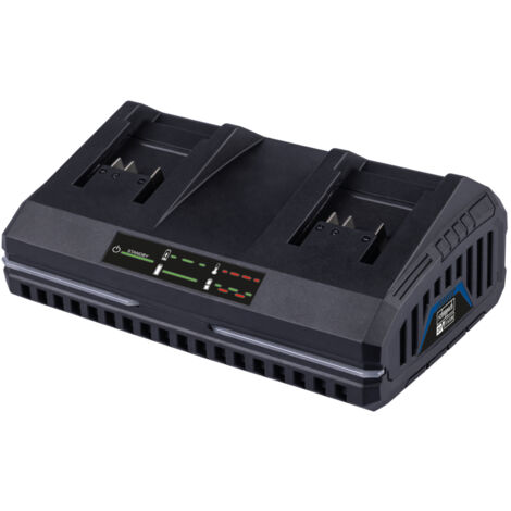 Scheppach Chargeur Double IXES 20V - SDBC4.5A - 4,5A - Li-ion - 230-240V/50Hz - Longue durée de vie - Voyant de charge - Rechargement rapide