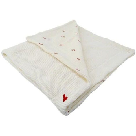 Couverture double face - DOMIVA - Maternity Love - 75 x 100 cm - Grosse maille et mousseline (1/2)