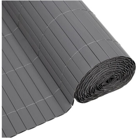 Nature – Canisse PVC gris 19x36 cm – Densité 1600 g/m² – Occultation 4/5 – Traitement anti-UV pour jardin et balcon