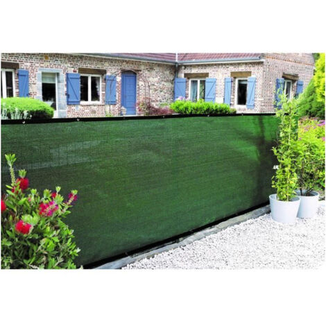 Brise-vue - NATURE - 1 x 3 m - Occultant 5/5 - HDPE 350 g/m² - Vert kaki (1/3)