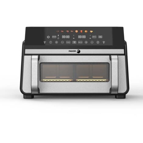Fagor – Friteuse sans huile 11L 2400W – Double cuve avec séparateur amovible – 8 programmes – Écran tactile pour cuisson facile
