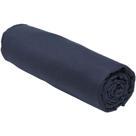 Today Drap housse bio coton bleu marine 180x200 cm
