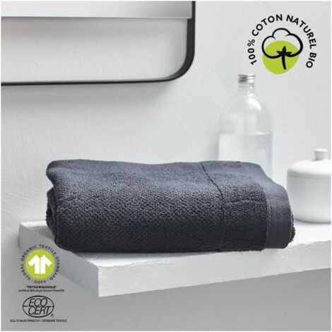 Drap de bain - TODAY - 70 x 130 cm - Coton - Organic Fusain (1/5)