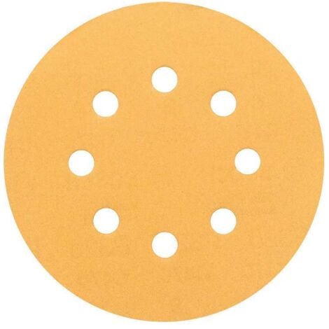 Bosch – Lot de 5 disques abrasifs Ø 125 mm – Grain 60 pour ponçage bois et peinture – 8 trous pour aspiration efficace (1/10)