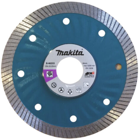 Makita – Disque diamant pour meuleuse 125mm – Coupe porcelaine et céramique – Alésage 22,23mm – Épaisseur 1,4mm – B46333