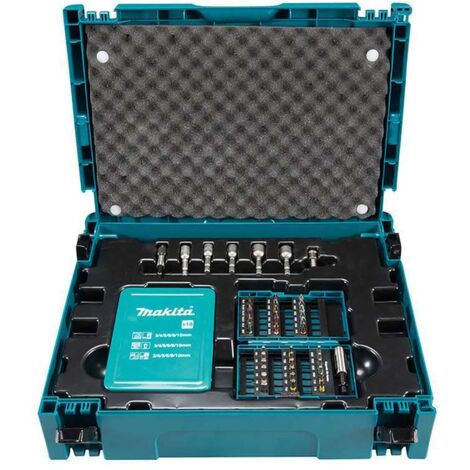Makita – Assortiment de forets et embouts 62 pièces – Forets HSS-G, bois, béton – Embouts Philips, Torx, plat – Support magnétique – B53908 (1/4)