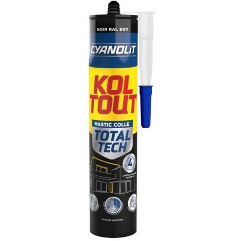Colle de fixation et d'étanchéité - CYANOLIT - Total tech - Noir - Cartouche de 290 ml - Multi-usages - Haute résistance et flexibilité (1/5)